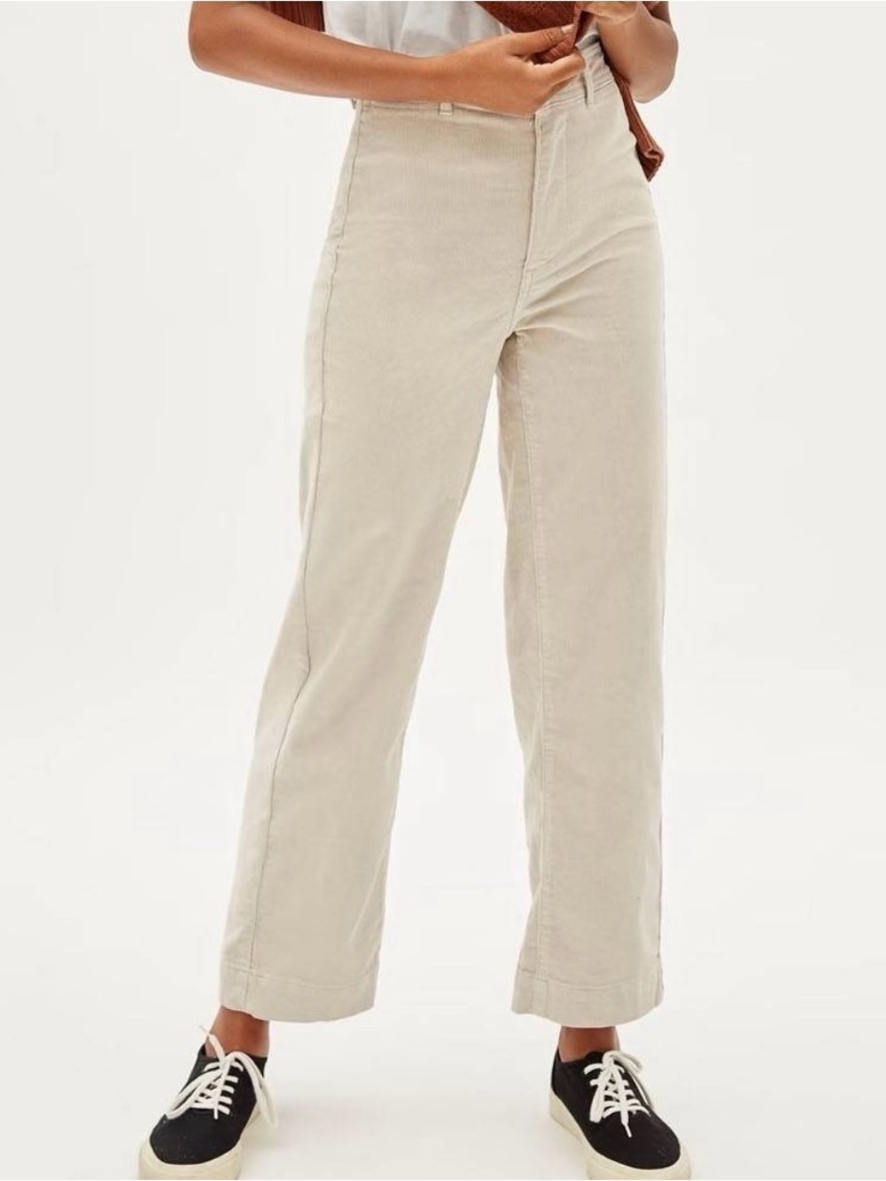 Everlane The Corduroy Wide Leg Pant Sandstone Cream Corduroy High Rise Size 8